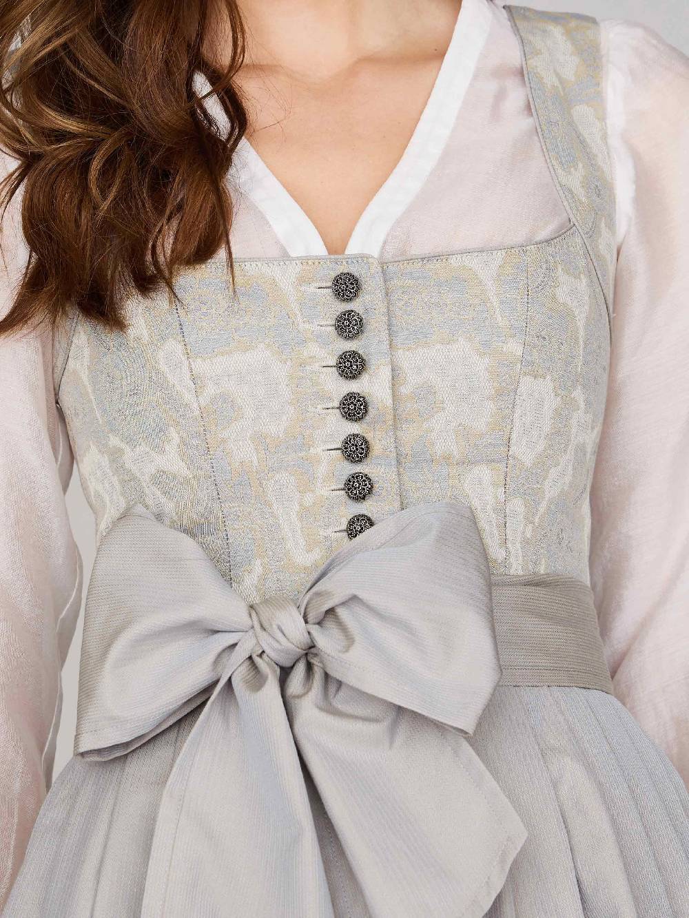 Limberry Gemustertes Dirndl in Greige - HEDI GREIGE FOLKLORE Tägliche Deals