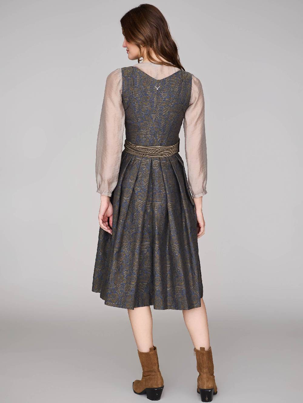 Limberry Braunes Dirndl mit floralem Muster - HEDI BRASS FOLKLORE Sonderangebote