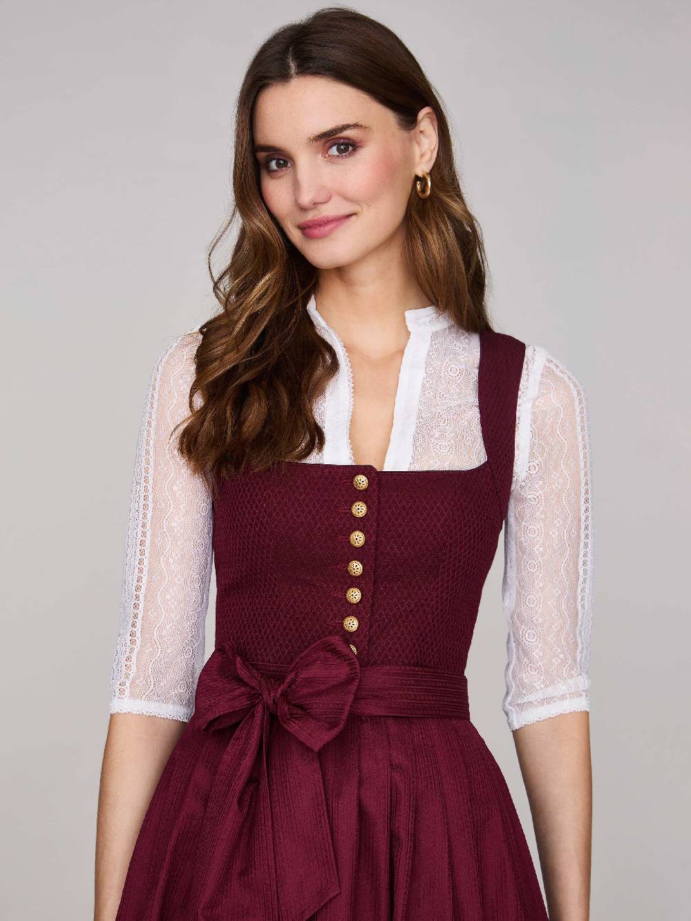 Limberry Bordeauxrotes Dirndl mit plissiertem Rock - HEDI PLISSEE BORDEAUX VIP-Rabatte