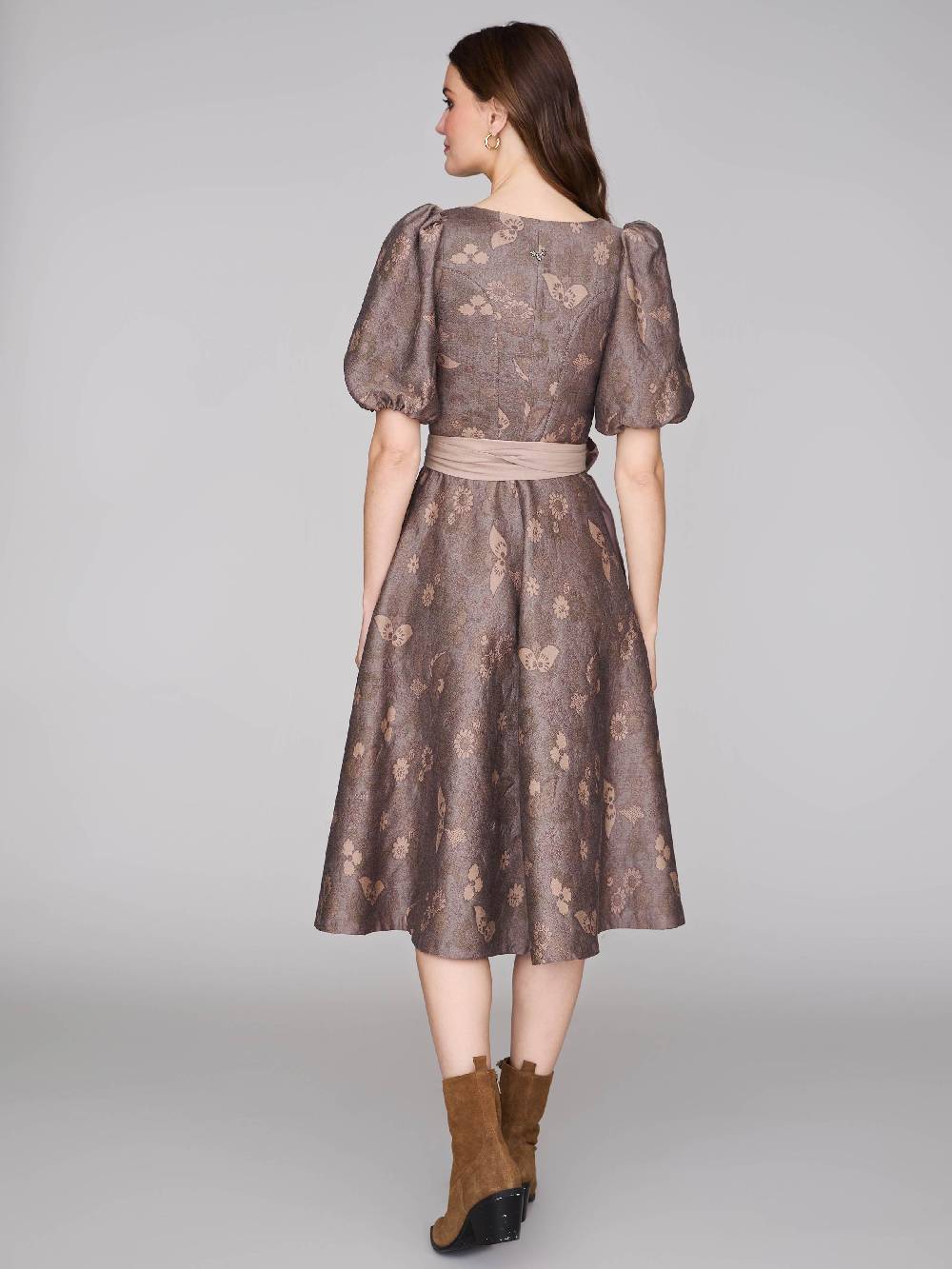 Limberry Nussbraunes Dirndl mit Puffärmeln - PAULINE MUTED MARON Kostenlose Rückgabe