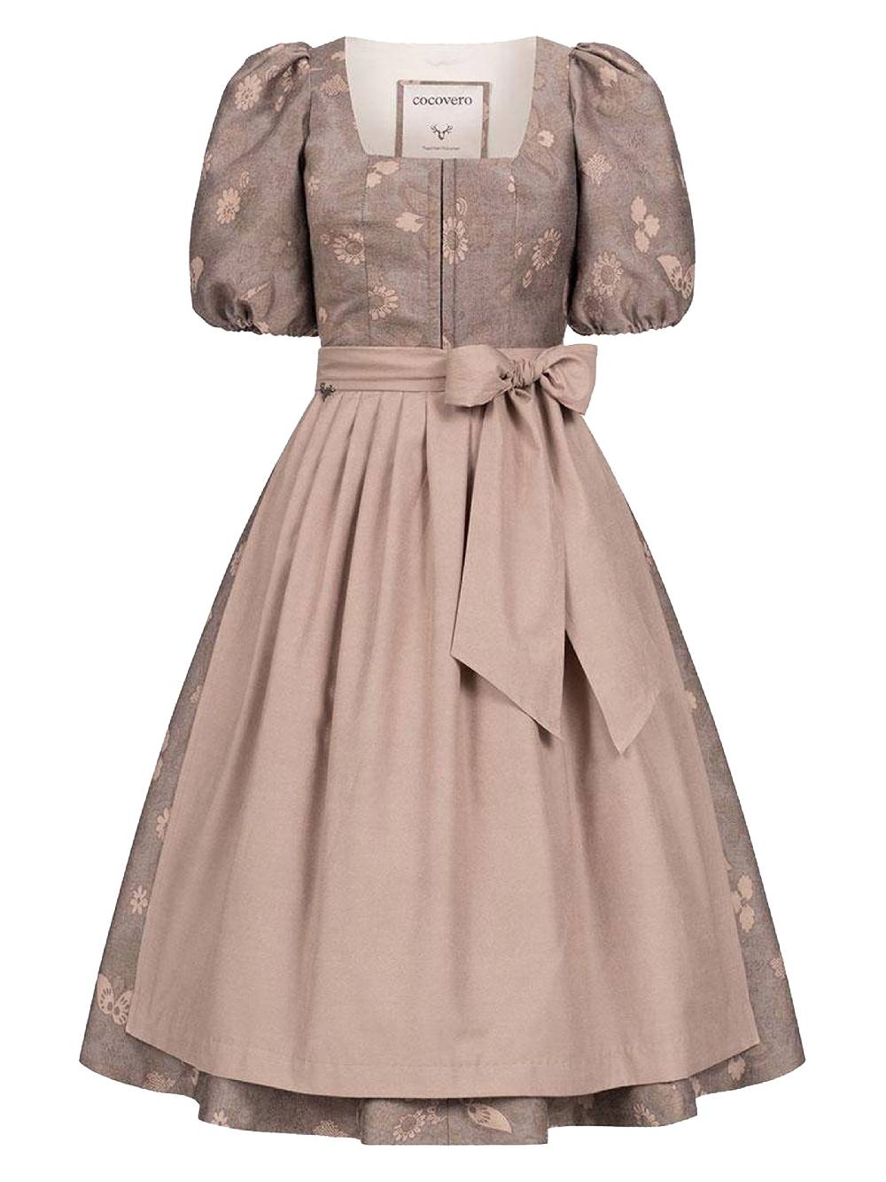 Limberry Nussbraunes Dirndl mit Puffärmeln - PAULINE MUTED MARON Kostenlose Rückgabe