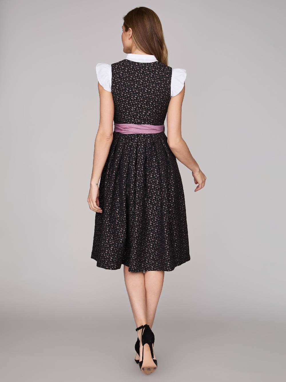 Limberry Schwarzes Dirndl mit Streublumenmuster - ELSIE BLACK Zeitbegrenzte Promotion