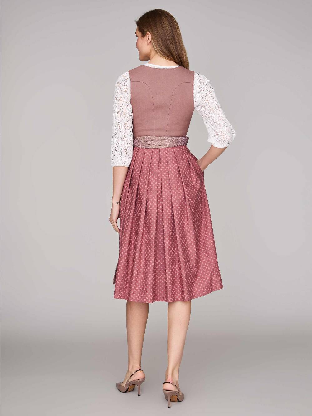 Limberry Rosa-farbenes Dirndl mit Leinen-Mieder - ADA DUSTY ROSEWOOD Bis zu 60% Rabatt