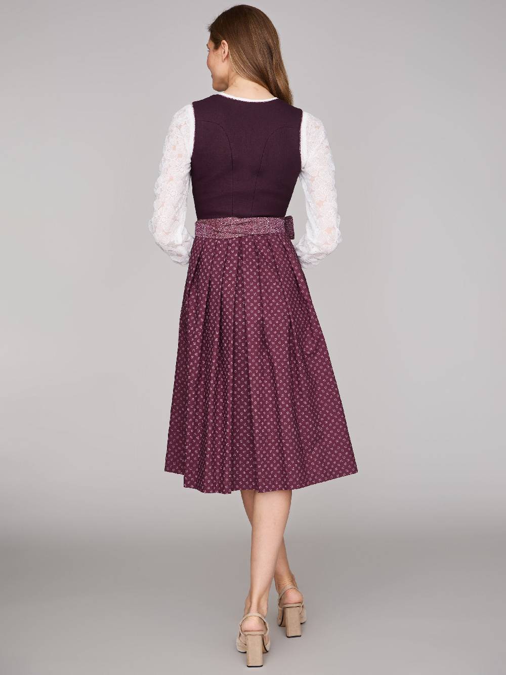 Limberry Beeren-farbenes Dirndl mit Leinen-Mieder - ADA FIG Bis zu 65% Rabatt