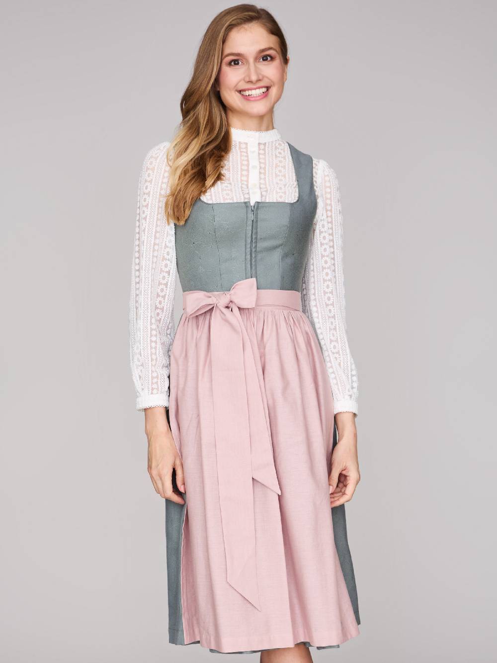 Limberry Salbeigrünes Dirndl mit floralem Muster - CECILY AGAVE GREEN Nur für heute