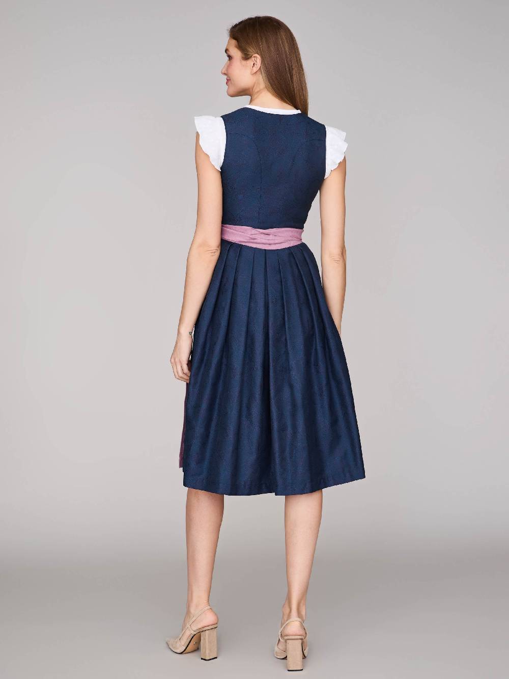Limberry Mitternachtsblaues Dirndl mit floralem Muster - CECILY SEA STORM Sonderangebot der Fabrik