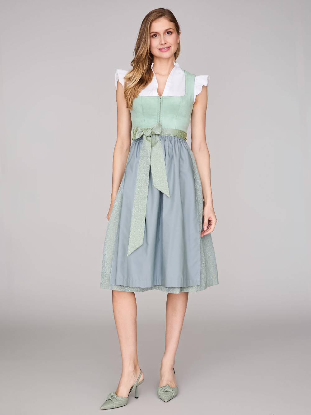 Limberry Mintgrünes Dirndl mit Velours-Mieder - ISOBEL FROSTY GREEN 50% Rabatt mit kostenlosem Versand