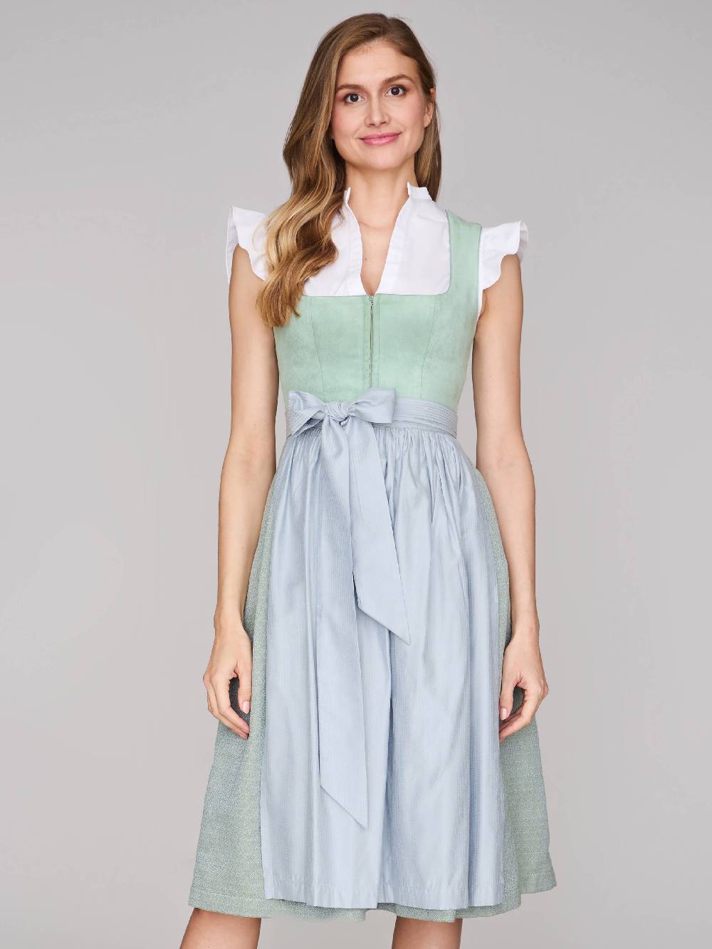 Limberry Mintgrünes Dirndl mit Velours-Mieder - ISOBEL FROSTY GREEN 50% Rabatt mit kostenlosem Versand