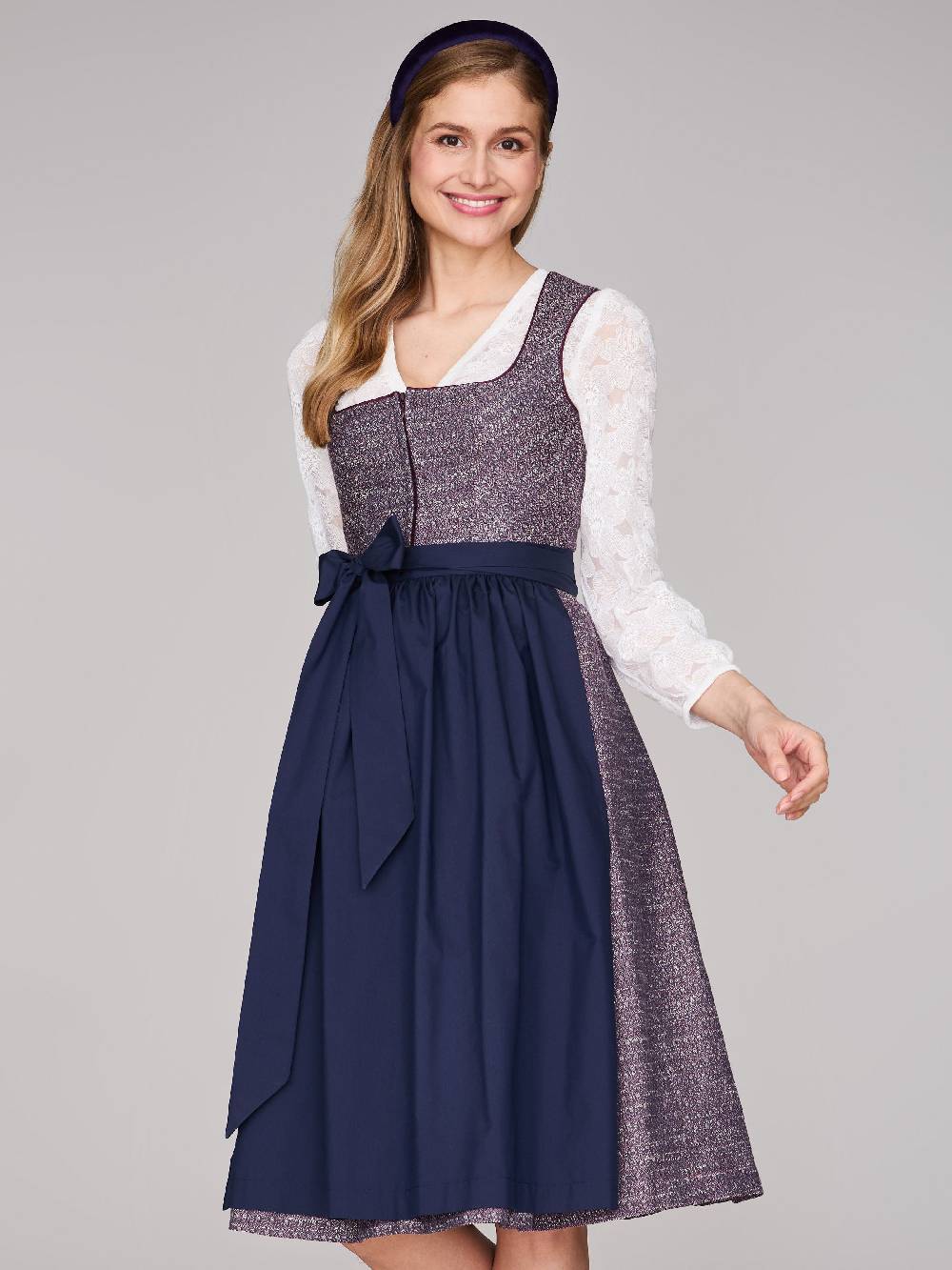 Limberry Beerenfarbenes Dirndl mit floralem Muster - ORLA BLACKBERRY CORDIAL Fabrikladen