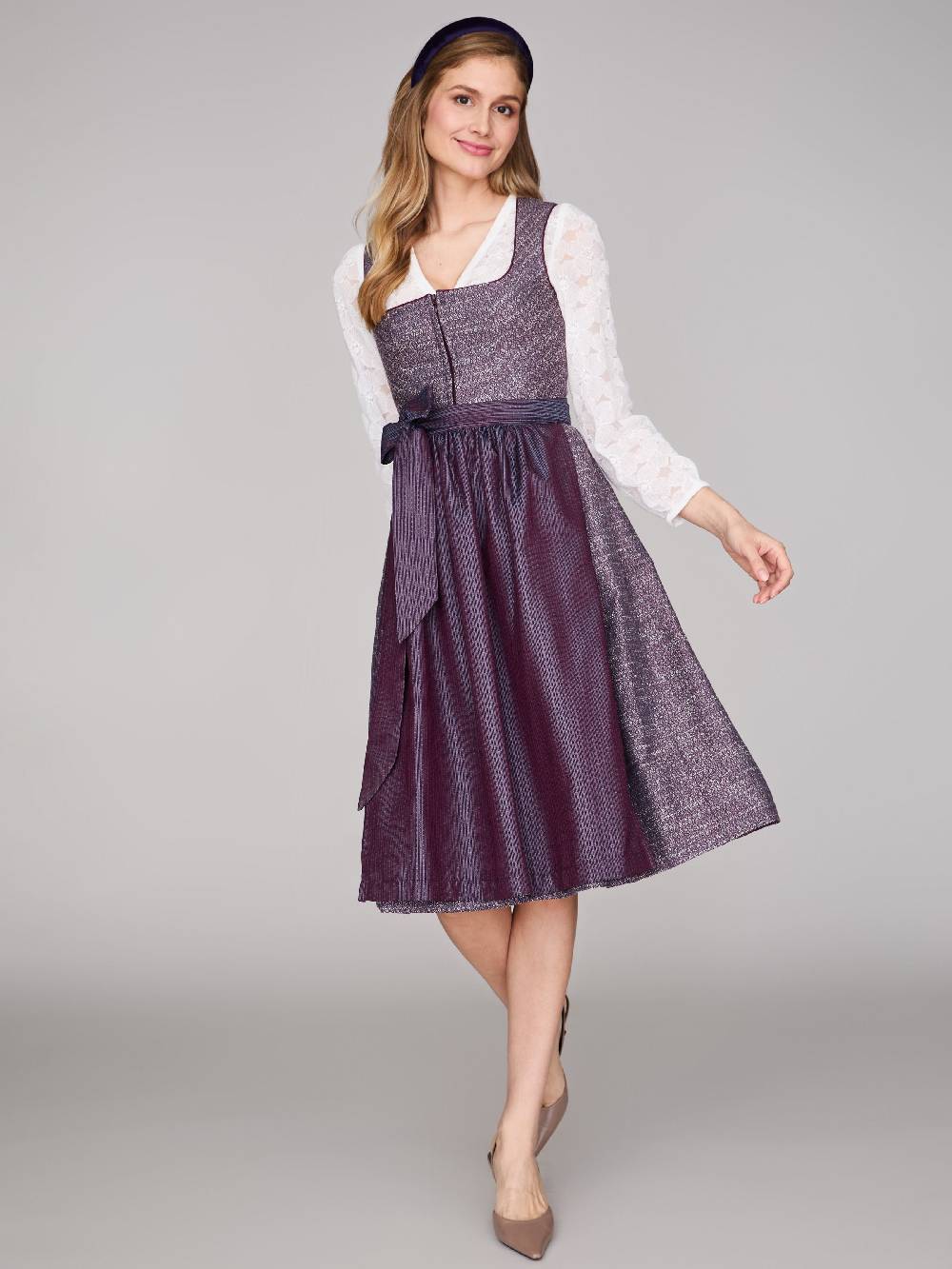 Limberry Beerenfarbenes Dirndl mit floralem Muster - ORLA BLACKBERRY CORDIAL Fabrikladen