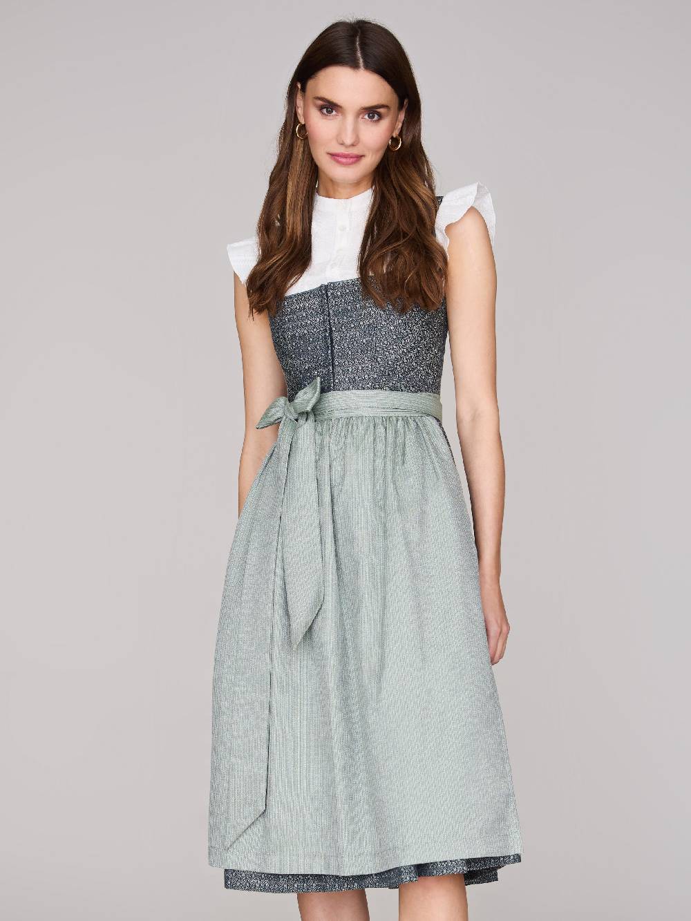Limberry Dunkelblaues Dirndl mit floralem Muster - ORLA STORMY SKY Begrenzt auf 3 Tage