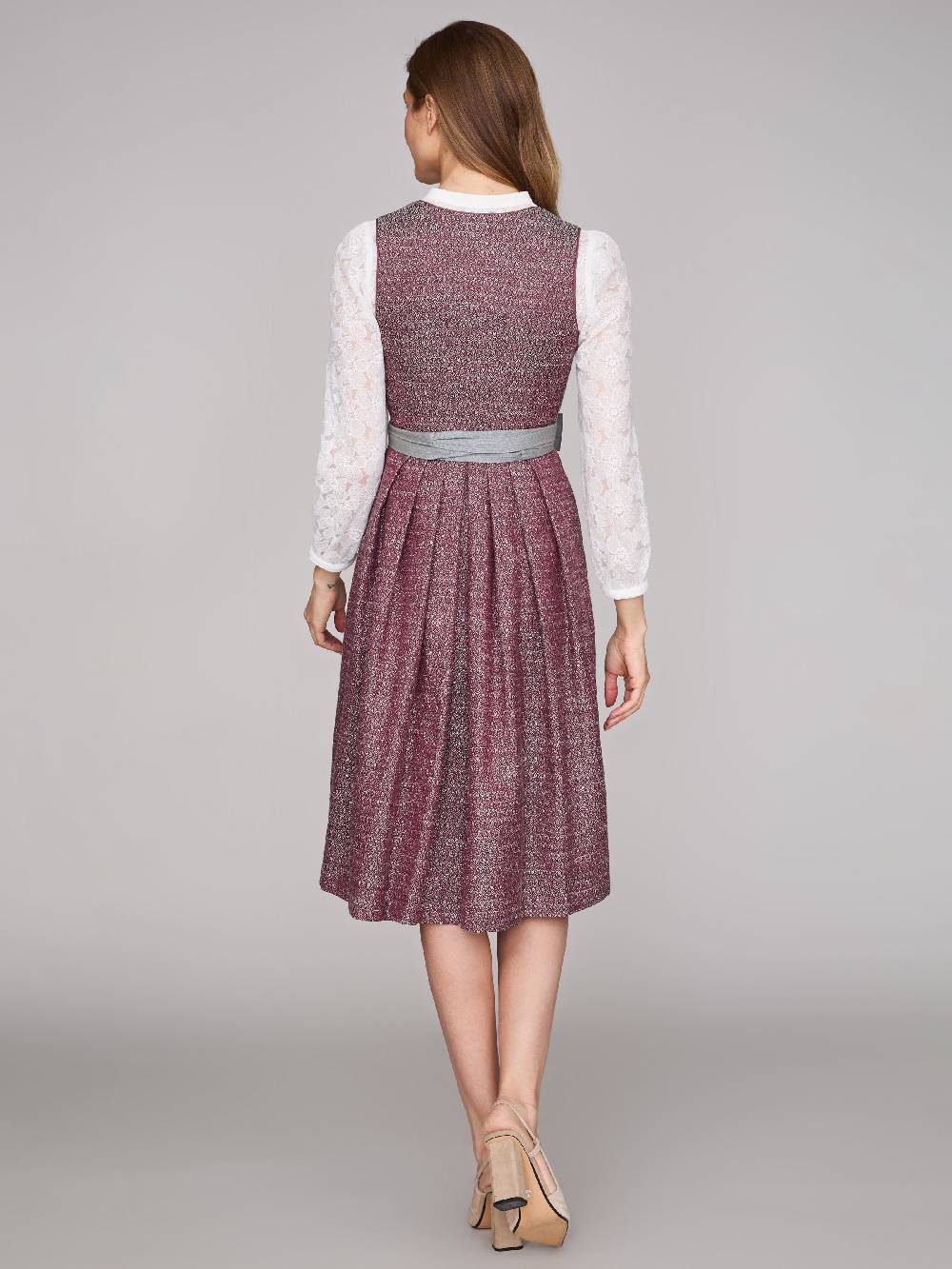 Limberry Rubinrotes Dirndl mit Knöpfen - JOSIE POMEGRANATE Speichern exportieren