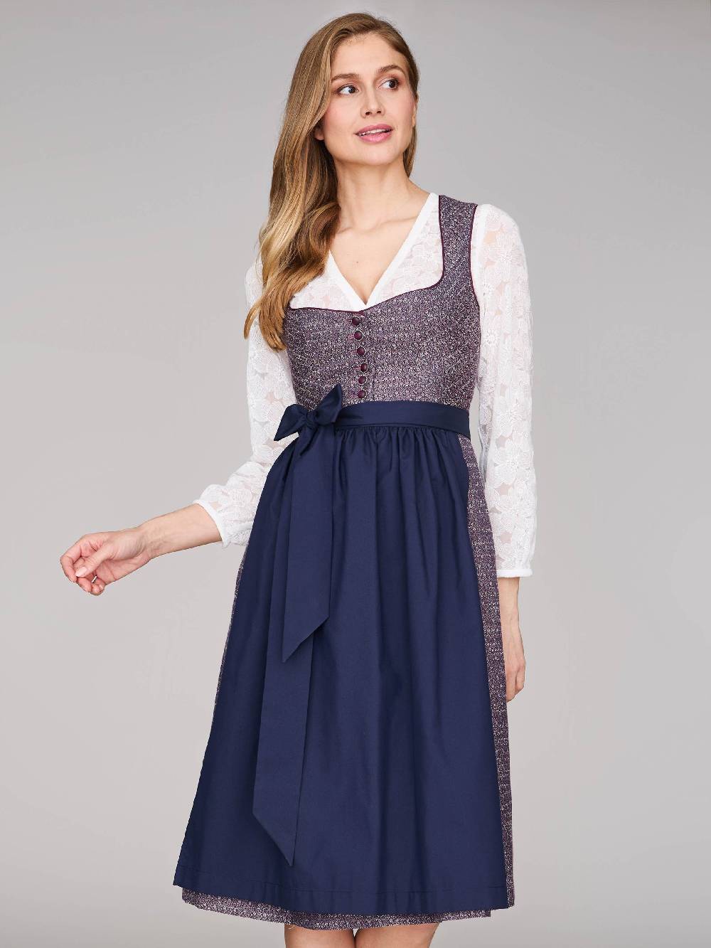Limberry Beerenfarbenes Dirndl mit Knöpfen - JOSIE BLACKBERRY CORDIAL Black Friday Preise