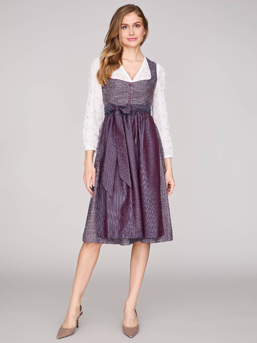 Limberry Beerenfarbenes Dirndl mit Knöpfen - JOSIE BLACKBERRY CORDIAL Black Friday Preise