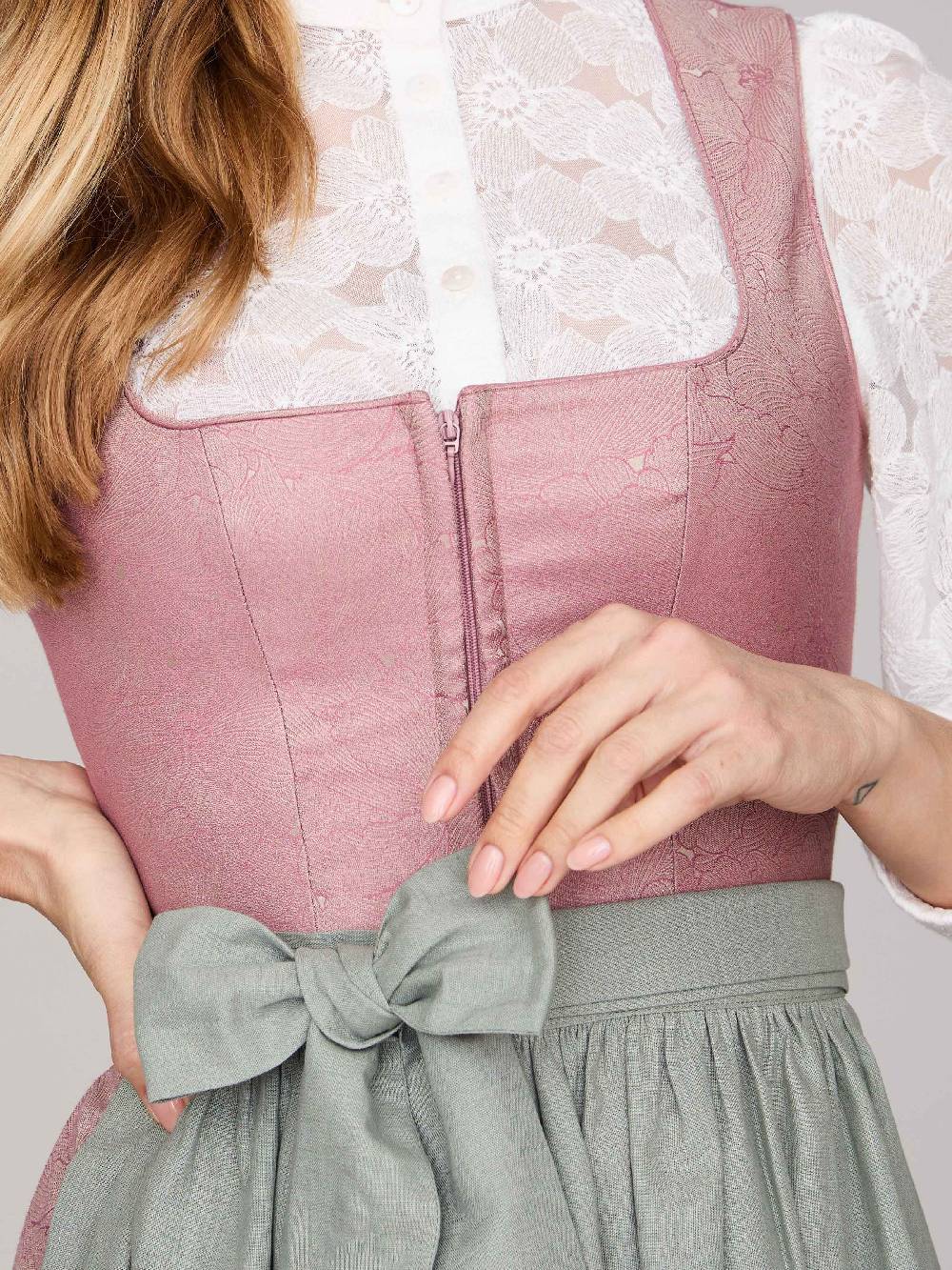 Limberry Rosa-farbenes Dirndl mit floralem Muster - CECILY ASH ROSE zollfrei