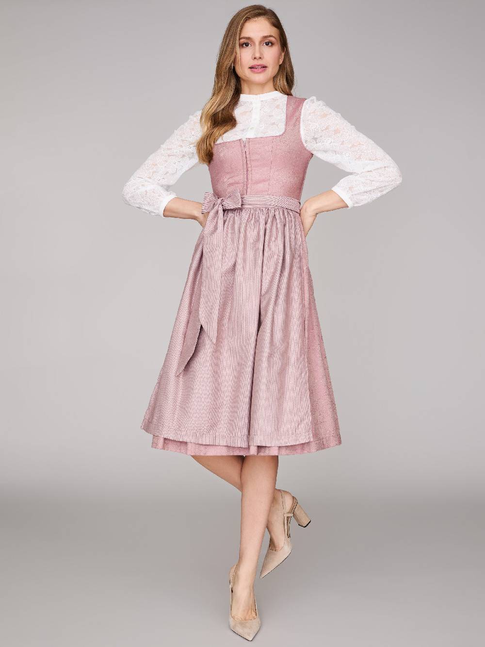 Limberry Rosa-farbenes Dirndl mit floralem Muster - CECILY ASH ROSE zollfrei