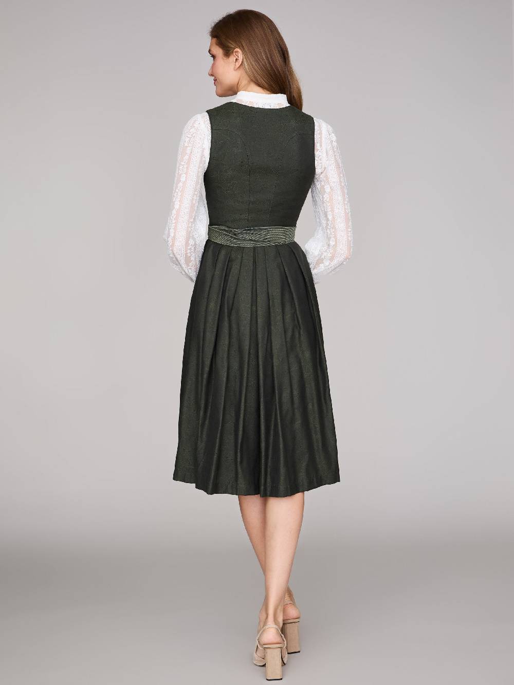 Limberry Dunkelgrünes Dirndl mit floralem Muster - CECILY PINE FLOWER 50% Rabatt für begrenzte Zeit