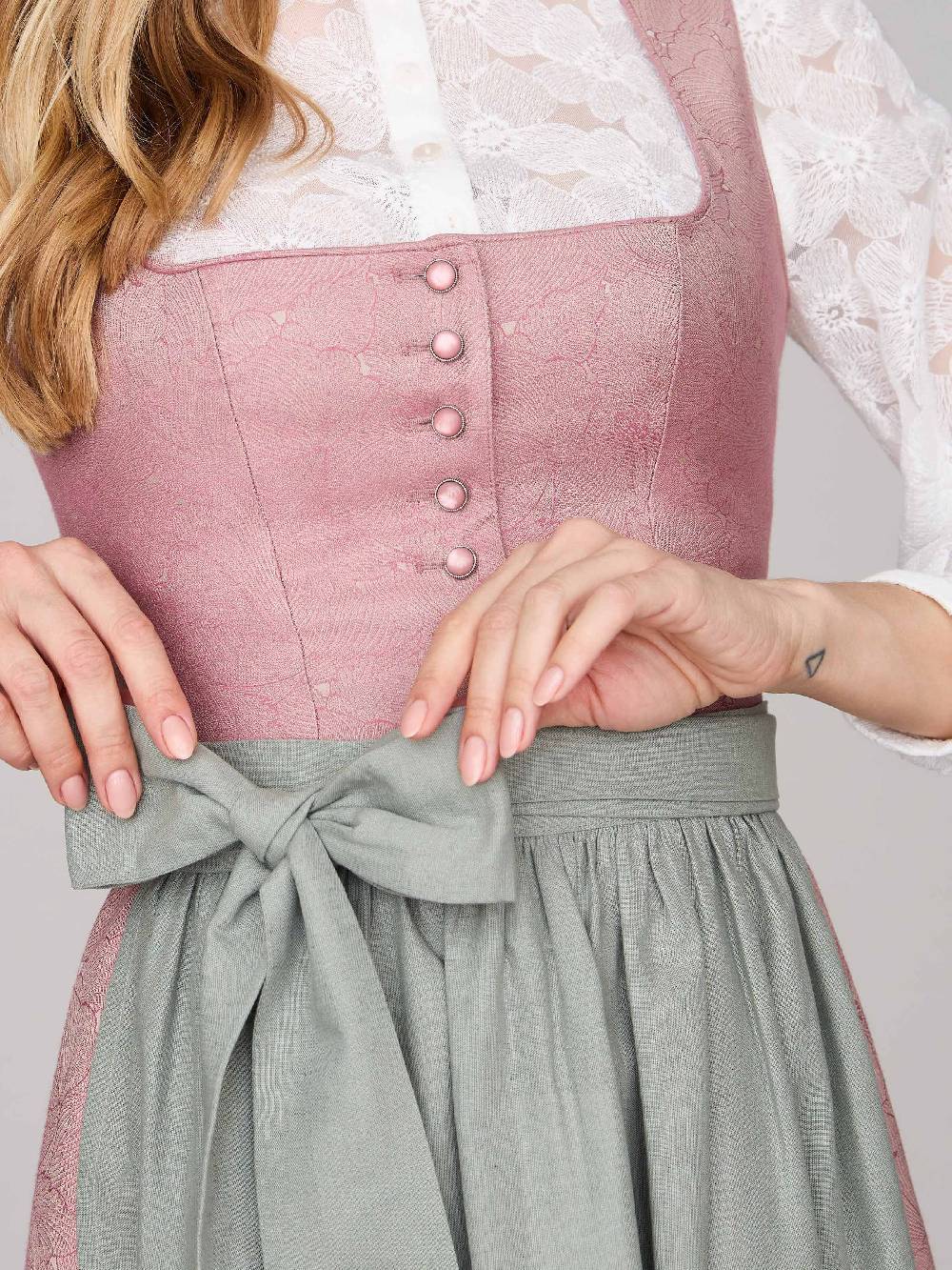 Limberry Rosa-farbenes Dirndl mit Knöpfen - FELICITY ASH ROSE Rabatte dieses Monats