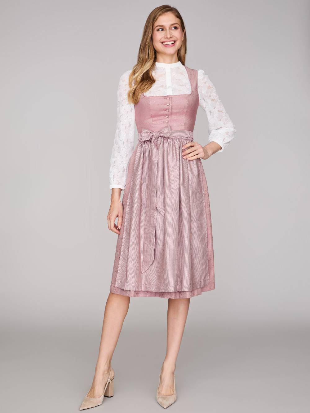 Limberry Rosa-farbenes Dirndl mit Knöpfen - FELICITY ASH ROSE Rabatte dieses Monats