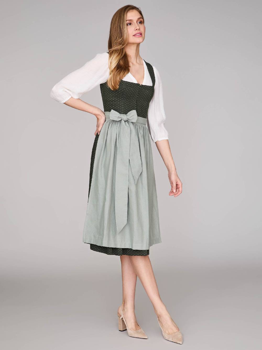 Limberry Dunkelgrünes Dirndl mit Streublumenmuster - VERA PINE FLOWER 2025