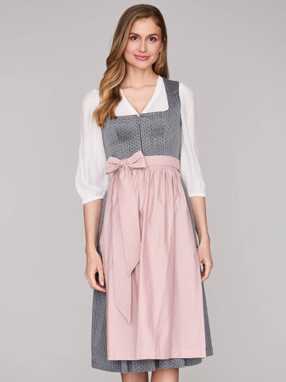 Limberry Graues Dirndl mit Streublumenmuster - VERA FROST GRAY Online