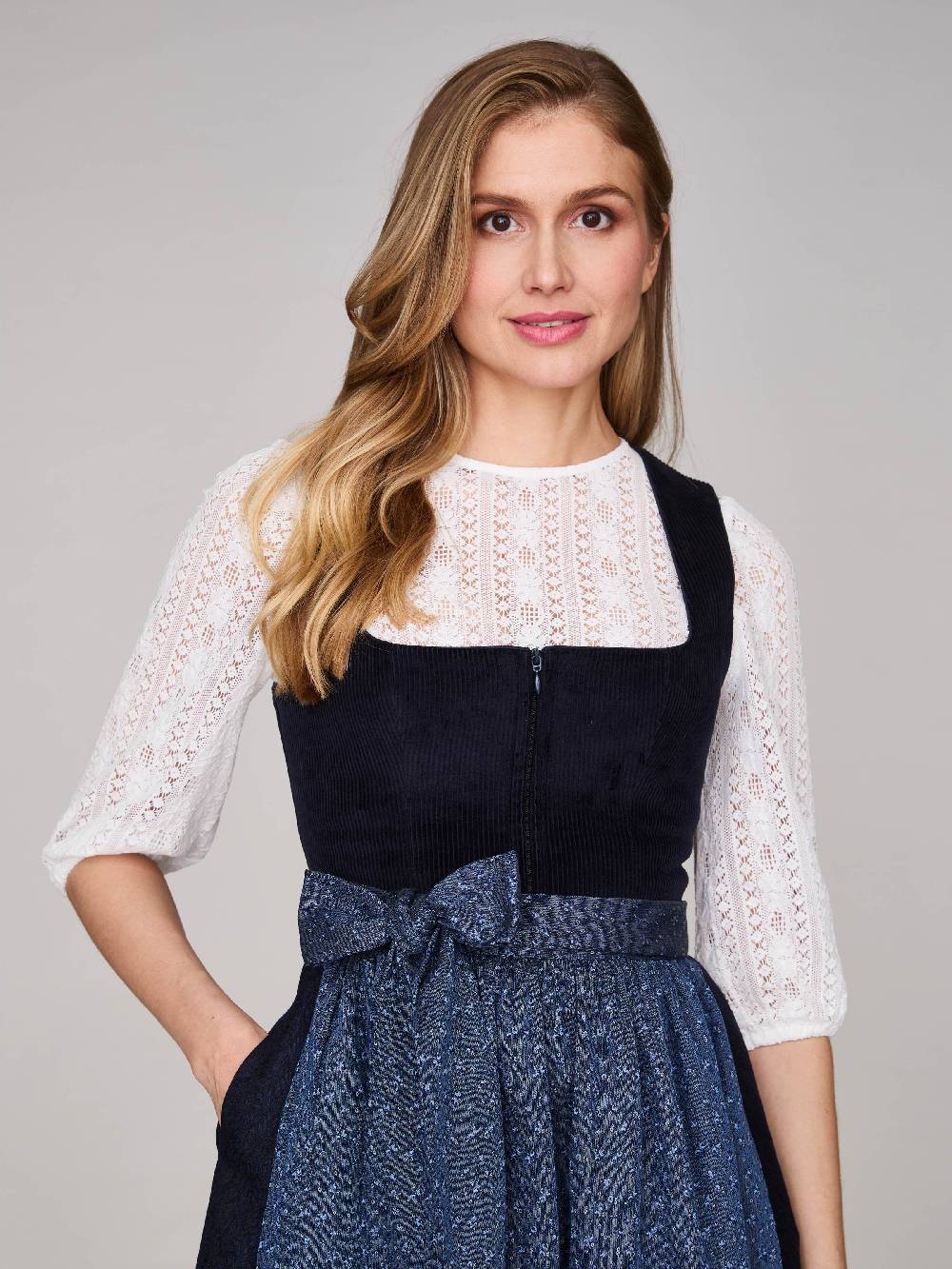 Limberry Dunkelblaues Dirndl mit Cord-Mieder - TIA NIGHT SKY Outlet