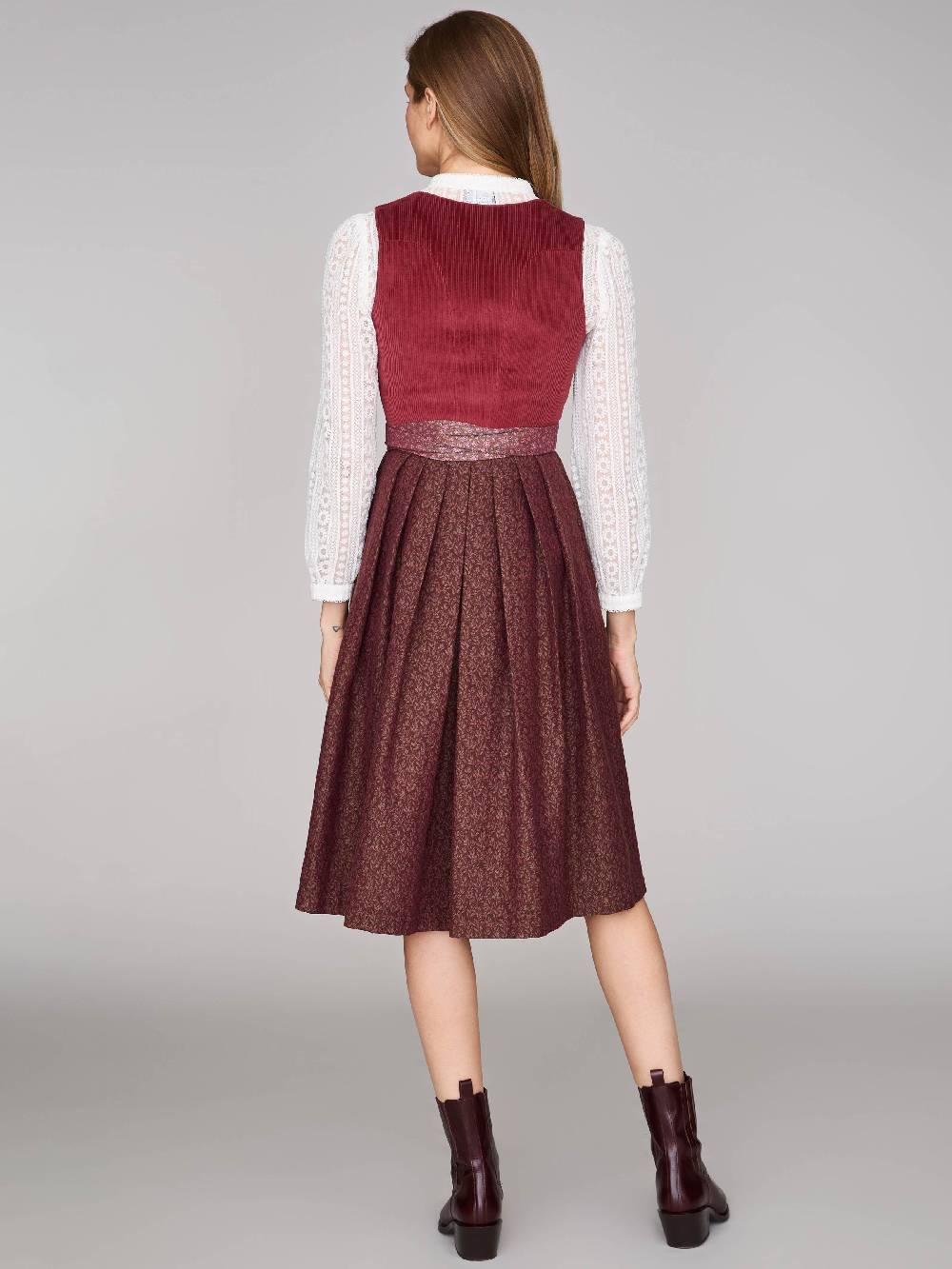 Limberry Ziegelrotes Dirndl mit Cord-Mieder - TIA BRICK RED Auslauf