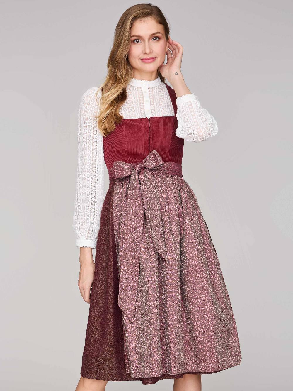 Limberry Ziegelrotes Dirndl mit Cord-Mieder - TIA BRICK RED Auslauf