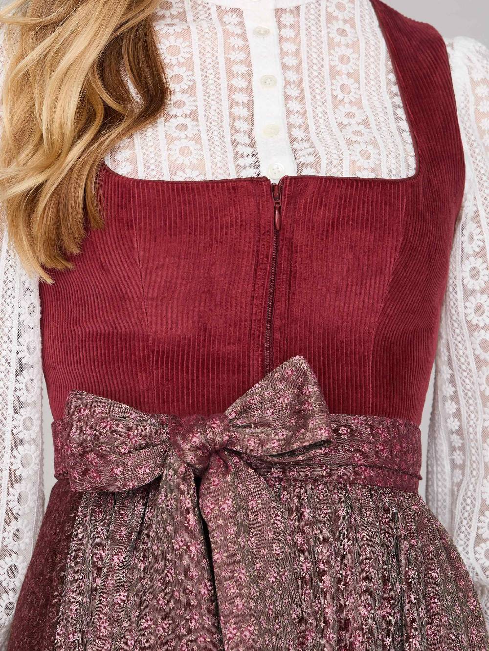 Limberry Ziegelrotes Dirndl mit Cord-Mieder - TIA BRICK RED Auslauf