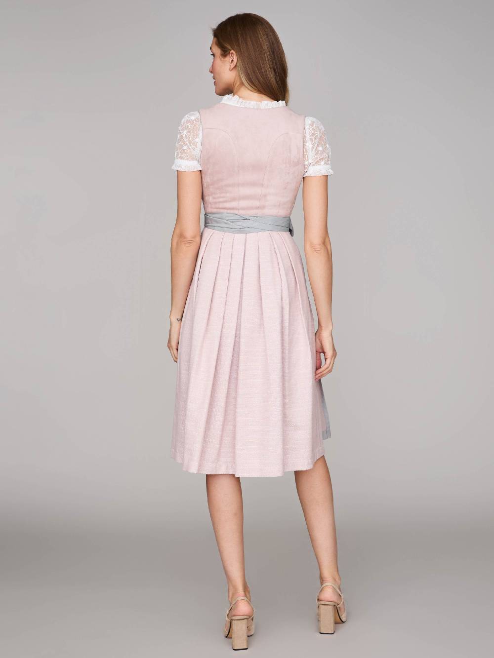 Limberry Rosé-farbenes Dirndl mit Velours-Mieder - ISOBEL VINTAGE ROSE im Angebot