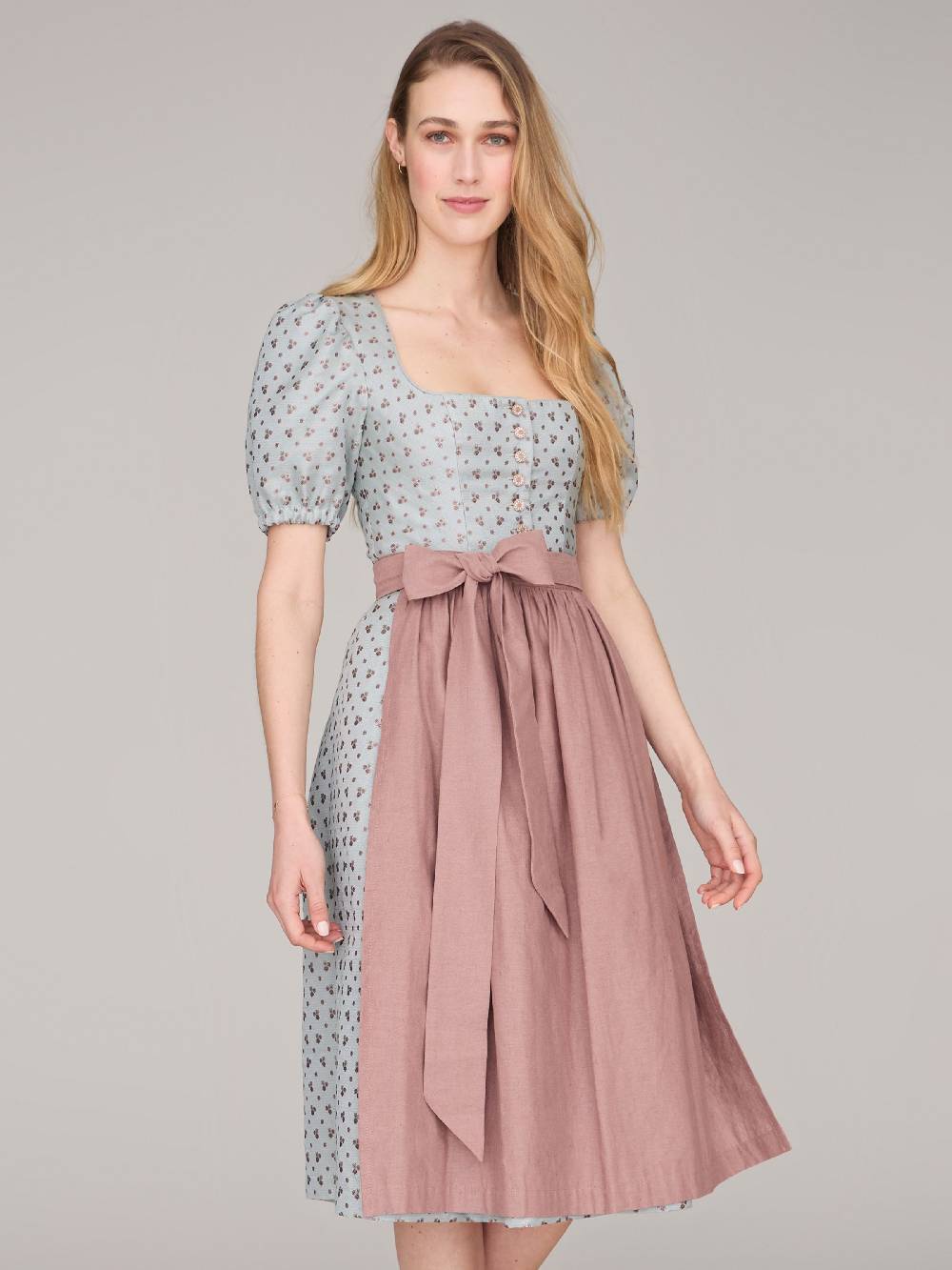 Limberry Hellblaues Dirndl mit Puffärmeln - LOTTIE BLUE HAZE Günstiger Verkauf