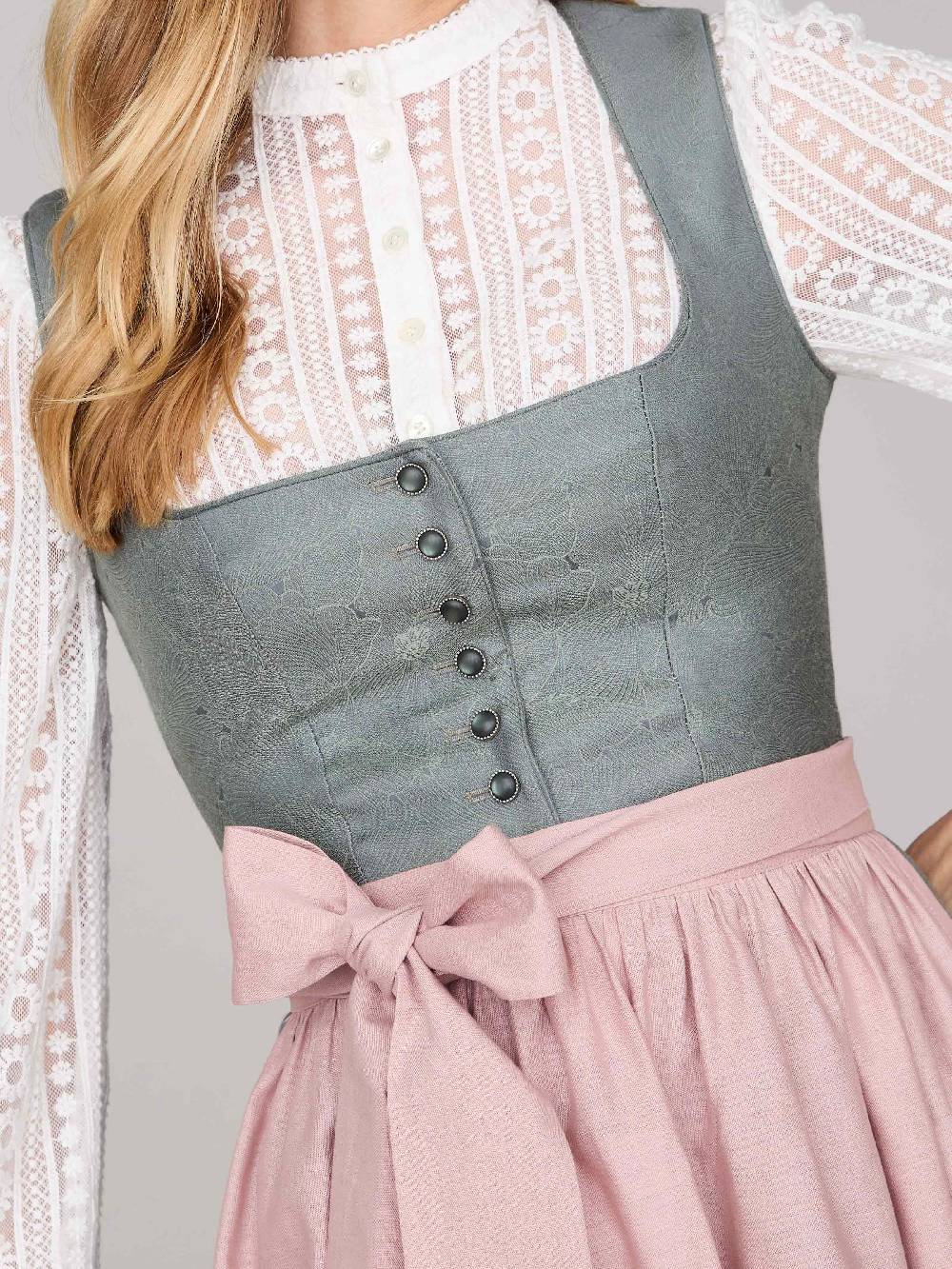 Limberry Salbeigrünes Dirndl mit Knöpfen - FELICITY AGAVE GREEN Fabrikverkauf