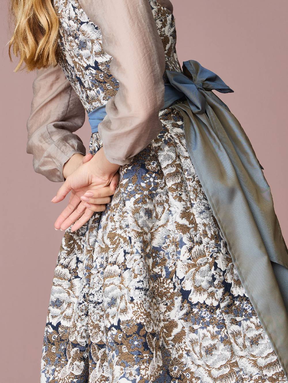 Limberry Dirndl mit floralem Allover Muster - ANNELIE BLUE FLOWER Kostenloser Versand