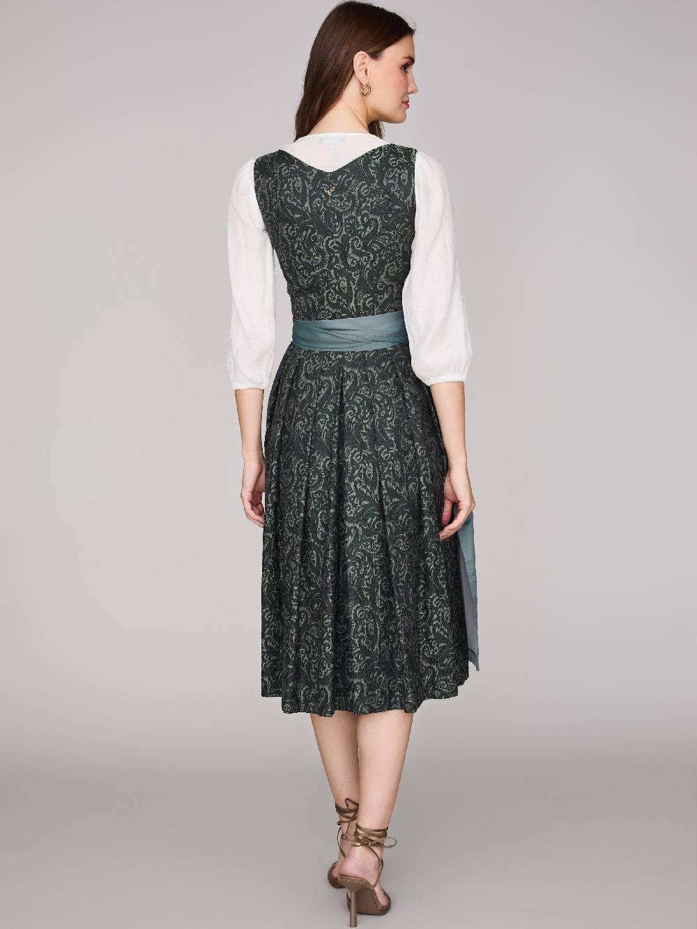 Limberry Gemustertes dunkelgrünes Dirndl - HEDI VINTAGE GARDEN Sonderangebot