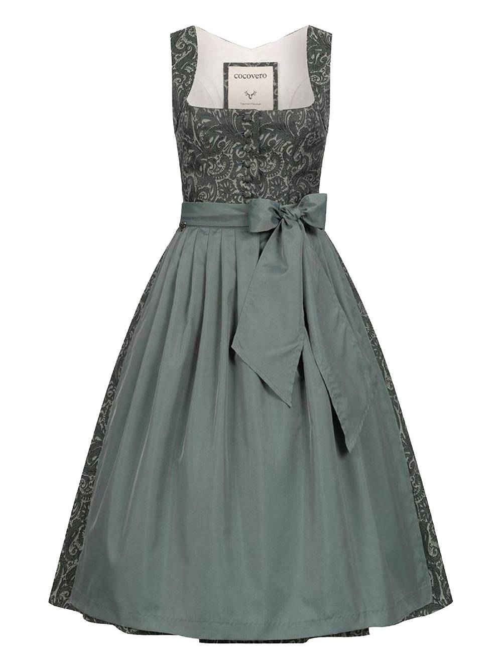 Limberry Gemustertes dunkelgrünes Dirndl - HEDI VINTAGE GARDEN Sonderangebot
