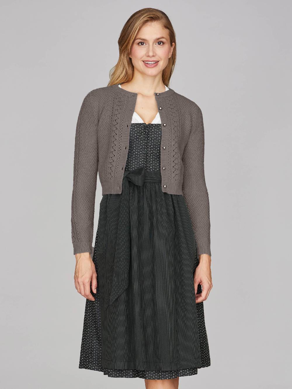 Limberry Grau-Braun melierte Strickjacke - EVI Rabatt