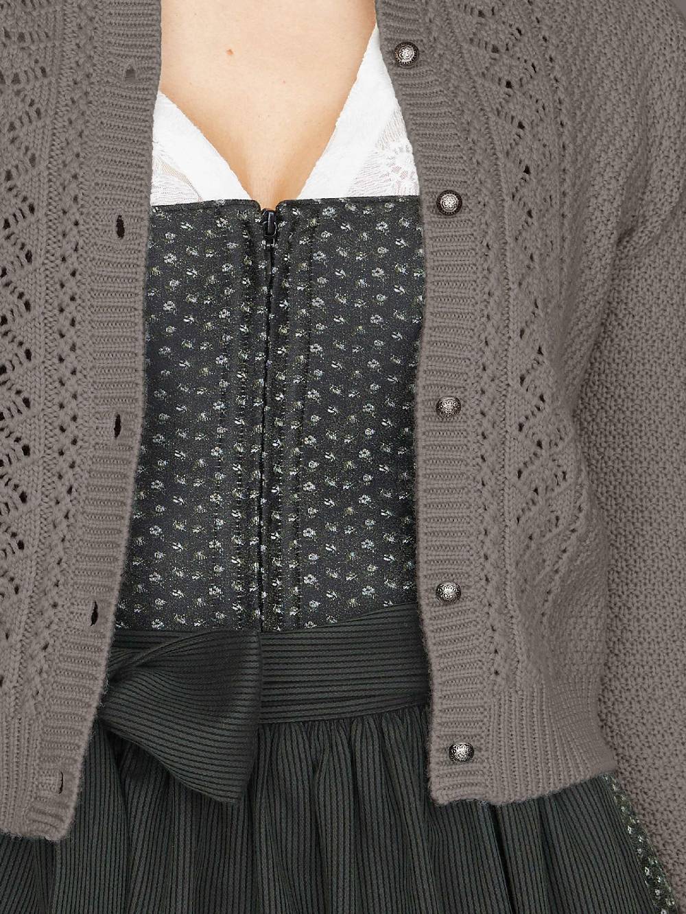Limberry Grau-Braun melierte Strickjacke - EVI Rabatt