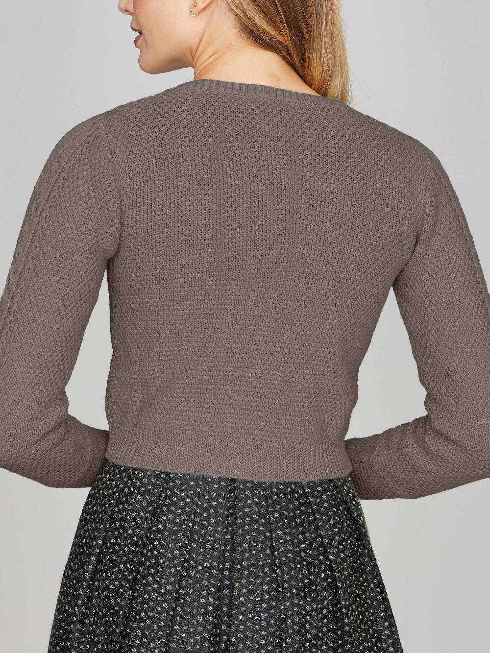 Limberry Grau-Braun melierte Strickjacke - EVI Rabatt