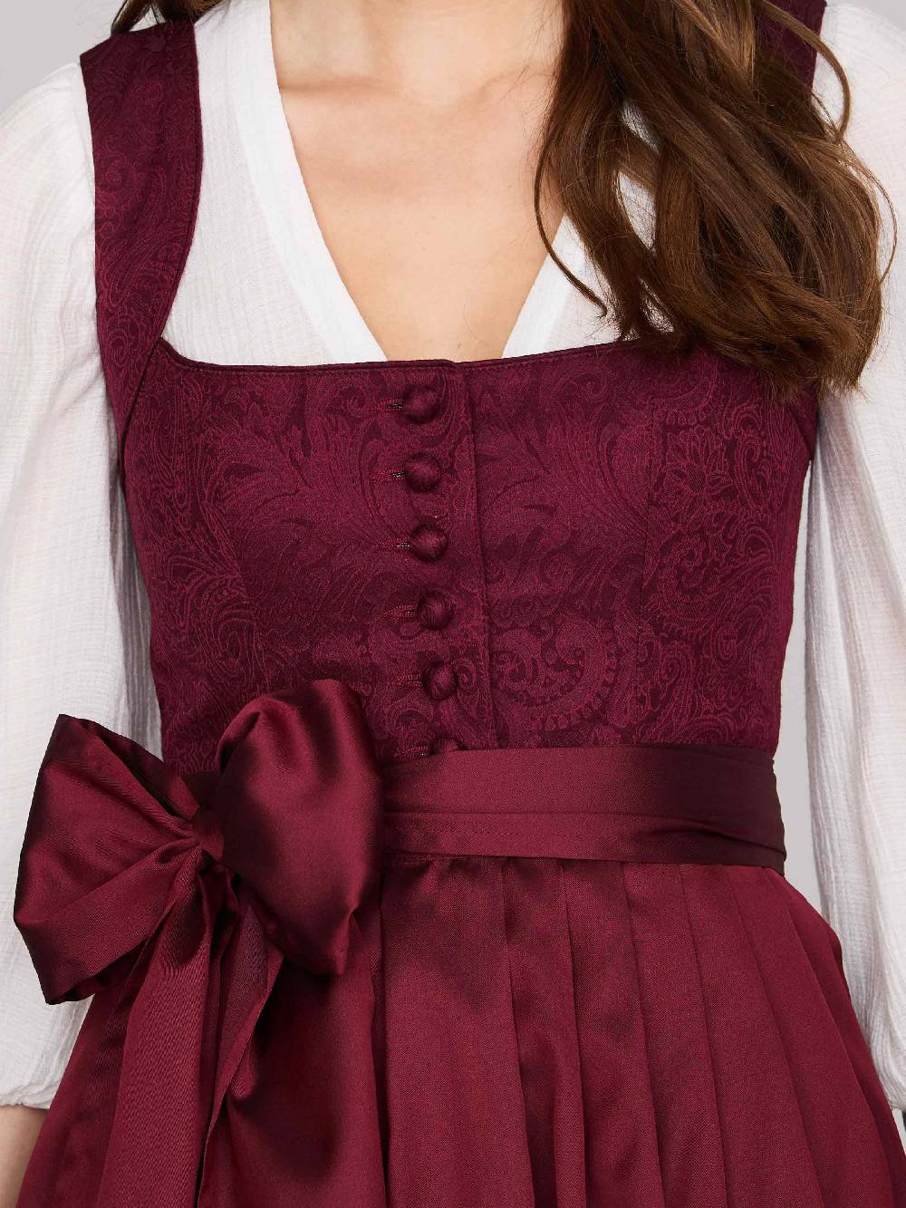 Limberry Gemustertes weinrotes Dirndl - HEDI VINTAGE WINE Günstig kaufen