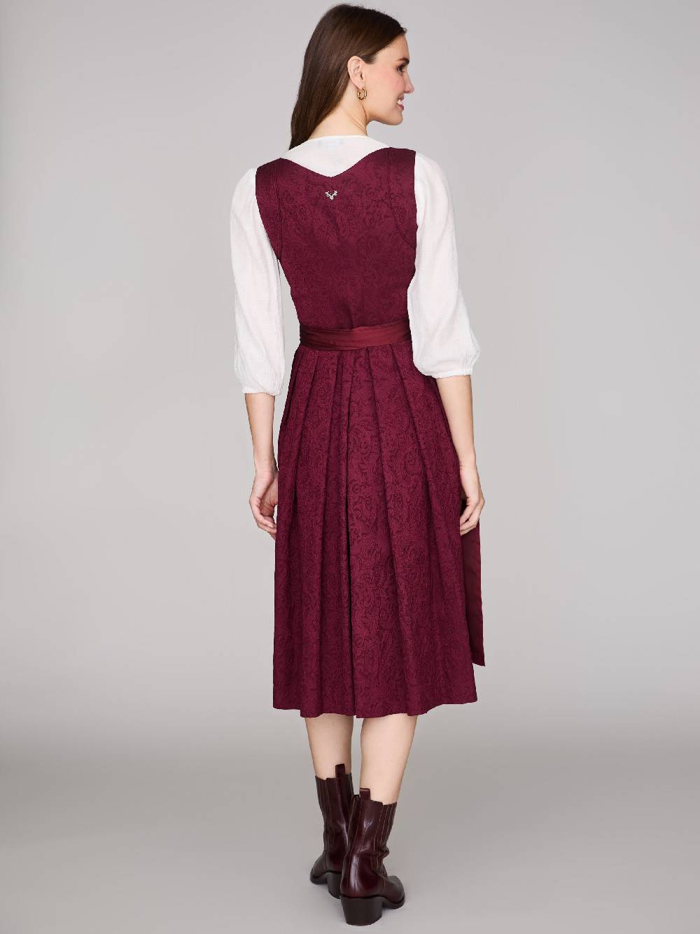 Limberry Gemustertes weinrotes Dirndl - HEDI VINTAGE WINE Günstig kaufen