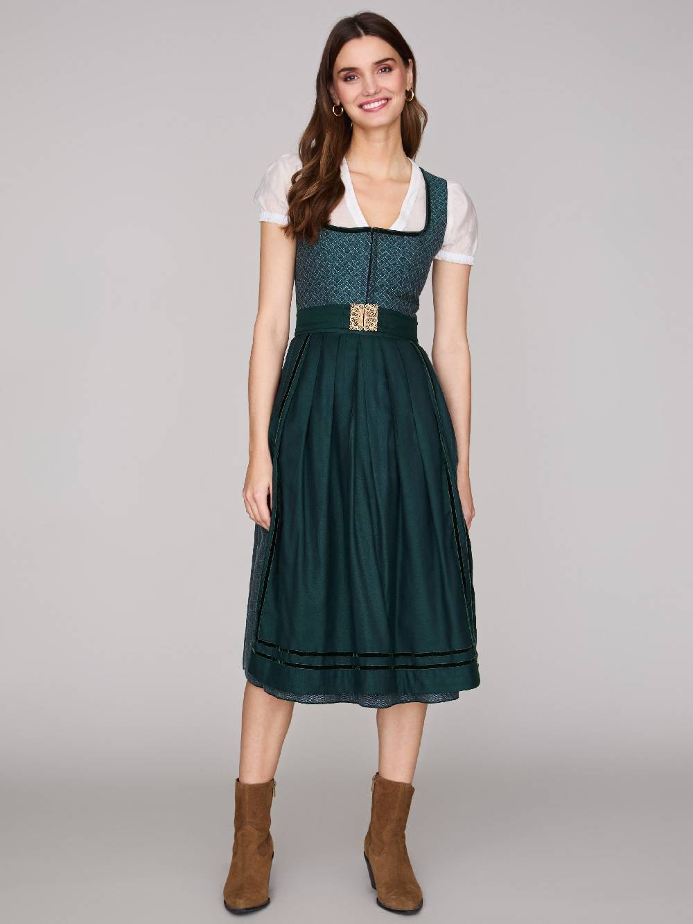 Limberry Gemustertes Dirndl in Petrol - REGINA Versandkostenfrei