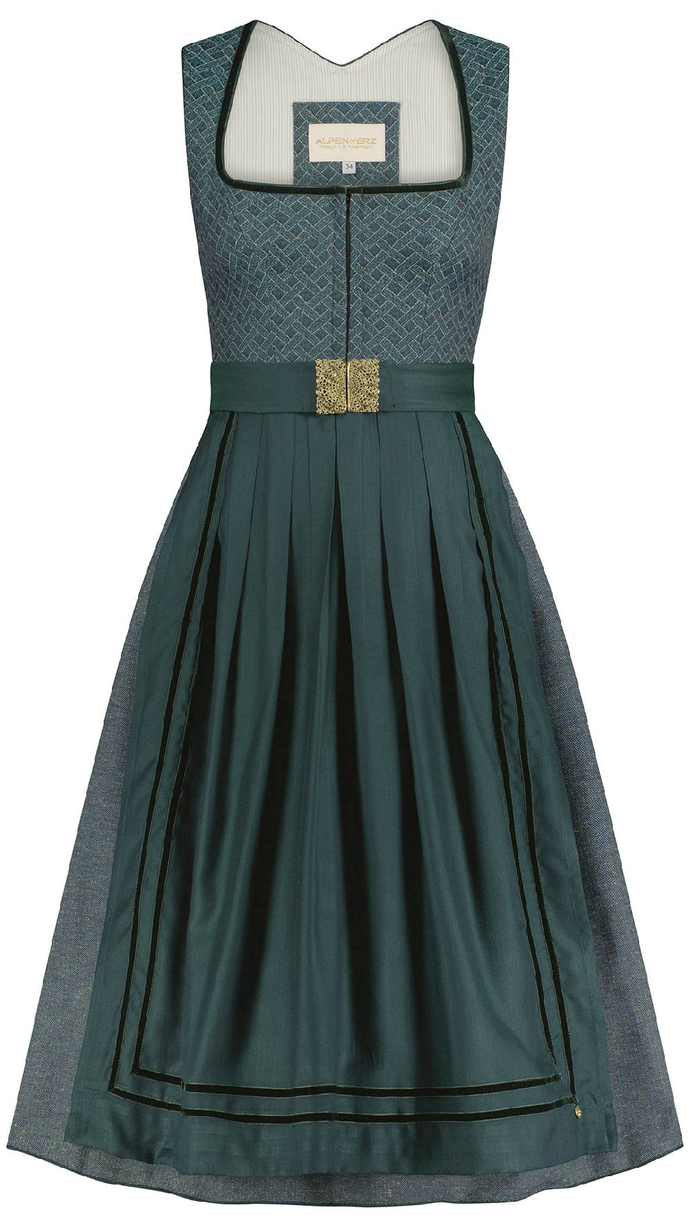 Limberry Gemustertes Dirndl in Petrol - REGINA Versandkostenfrei