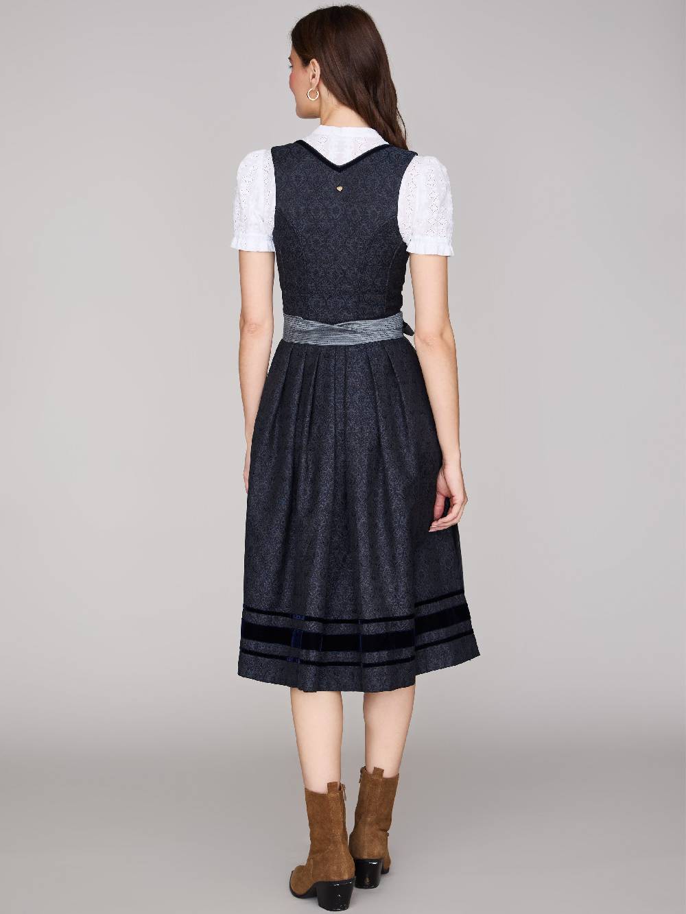 Limberry Dunkelblaues Dirndl mit Ornament-Muster - FRANZI Begrenztes Angebot