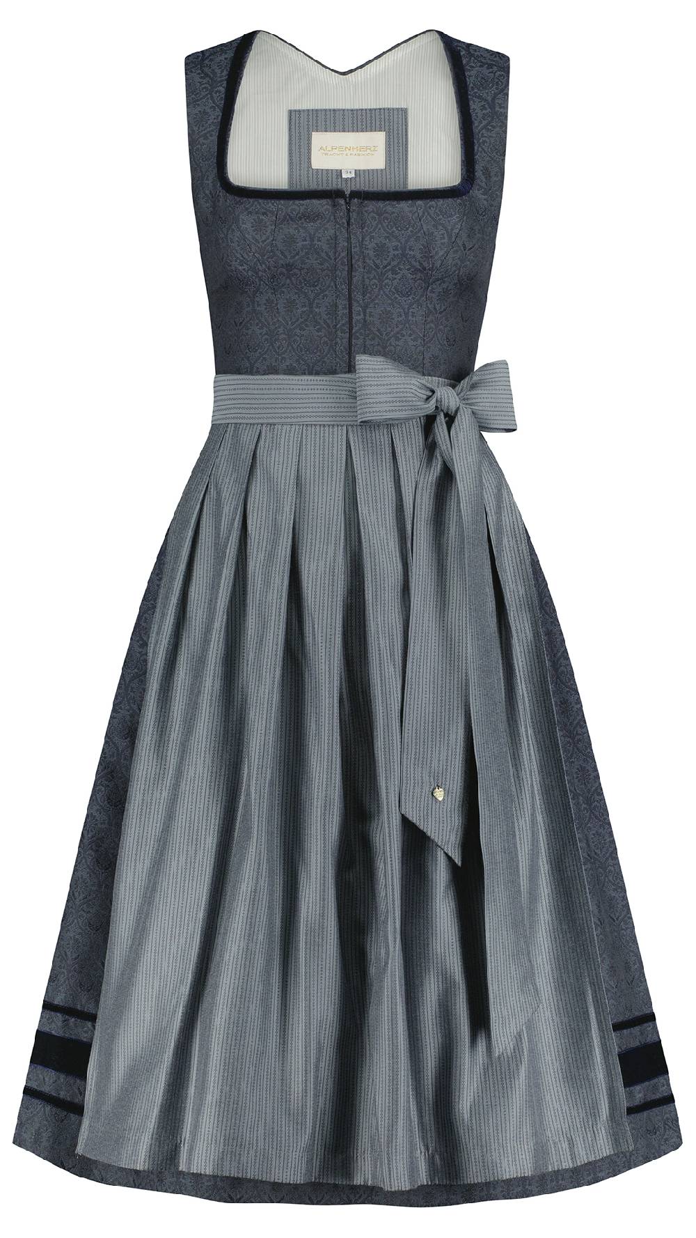 Limberry Dunkelblaues Dirndl mit Ornament-Muster - FRANZI Begrenztes Angebot
