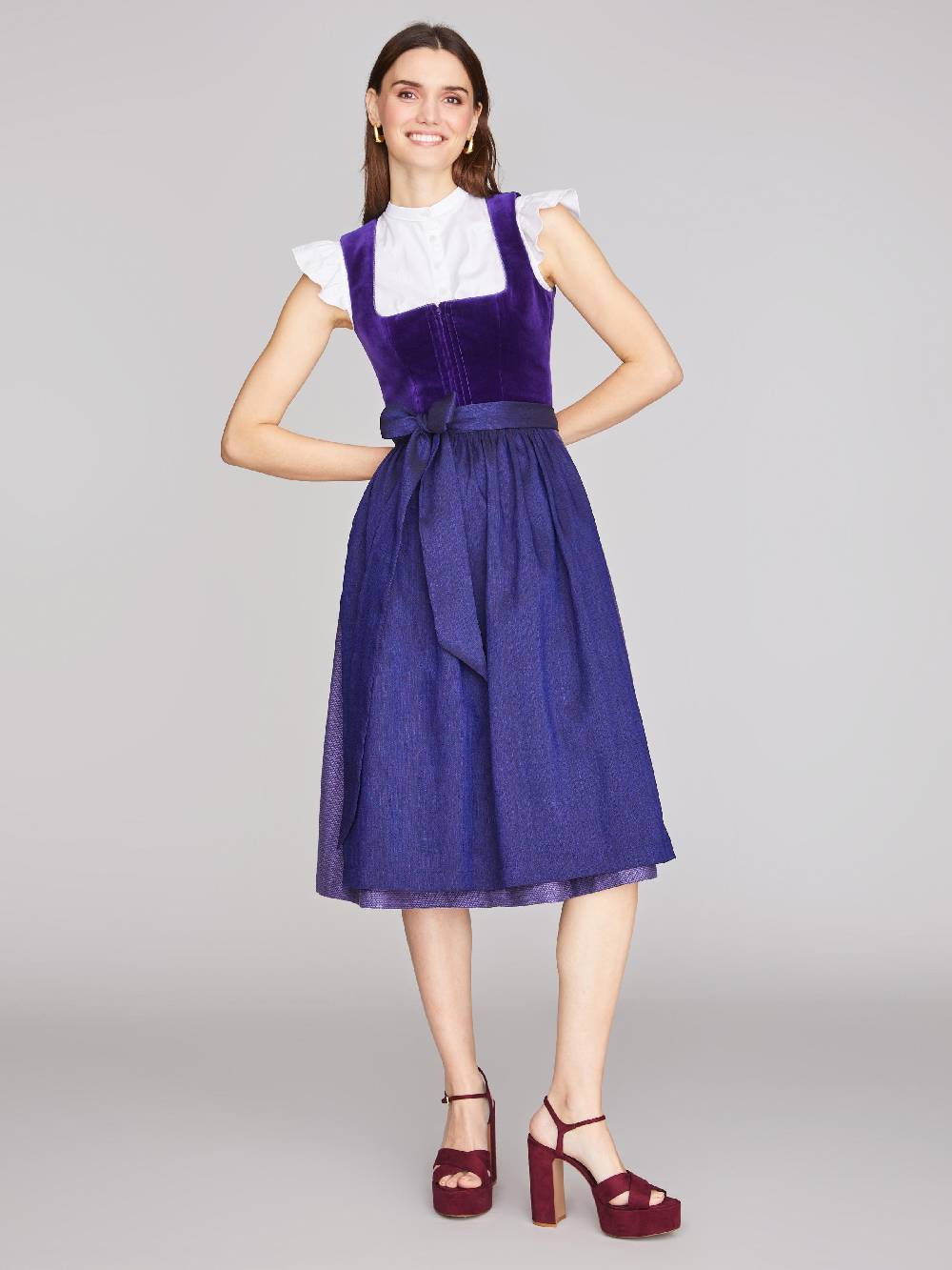 Limberry Lila-farbenes Dirndl mit Samt-Mieder - SOFIA PURPLE VELVET Cyber Monday