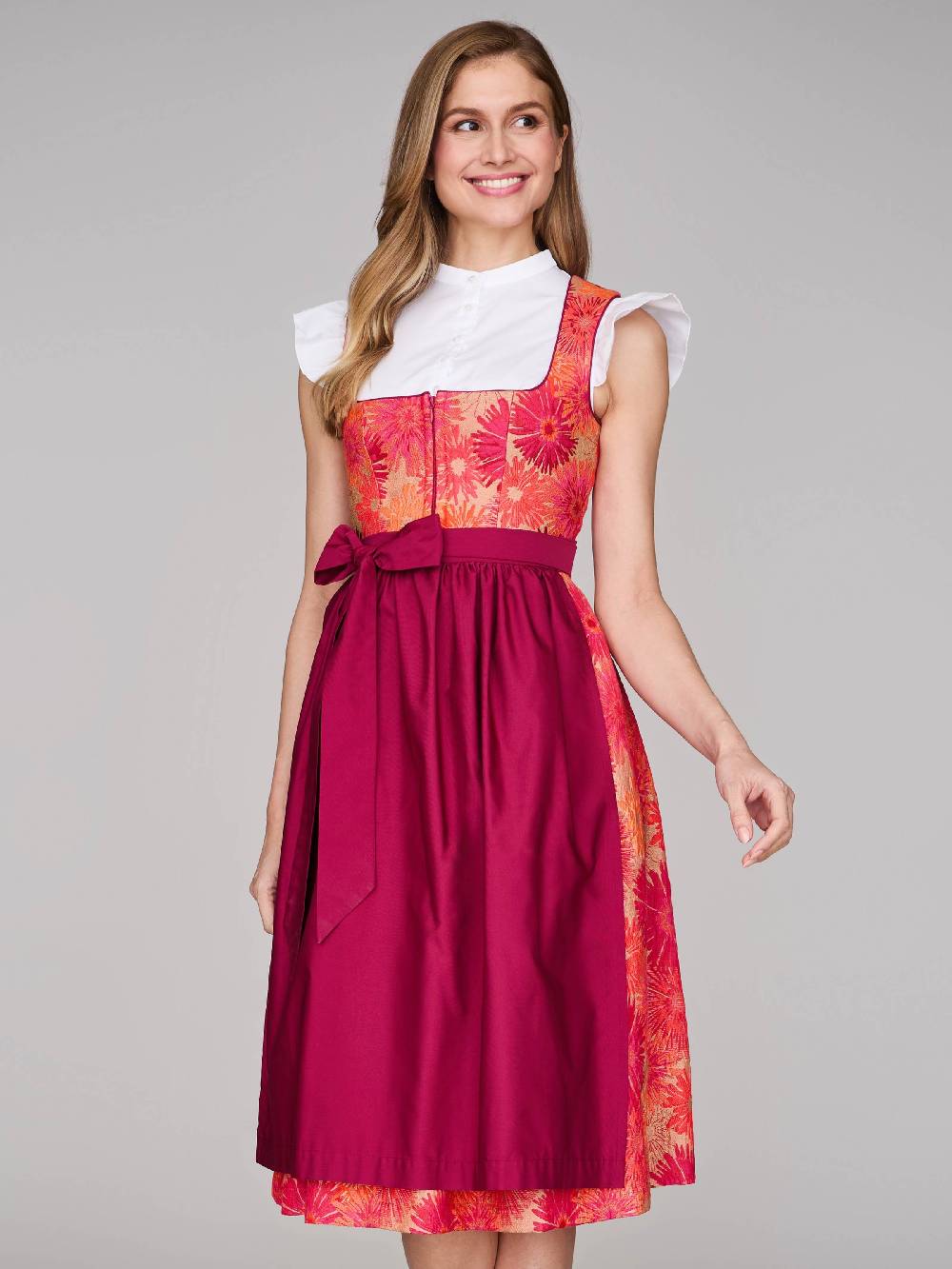 Limberry Pinkes Dirndl mit Blumenmuster - DAHLIA GERANIUM Osterangebot