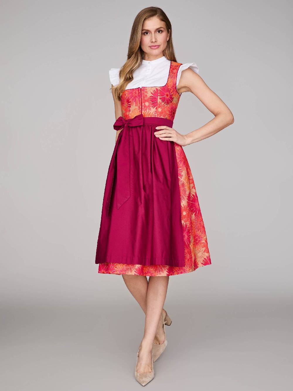 Limberry Pinkes Dirndl mit Blumenmuster - DAHLIA GERANIUM Osterangebot