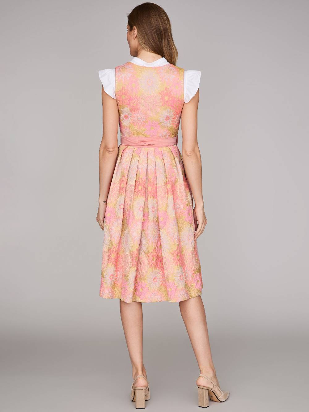 Limberry Rosa-farbenes Dirndl mit Blumenmuster - DAHLIA CORAL ALMOND Muttertagsangebot