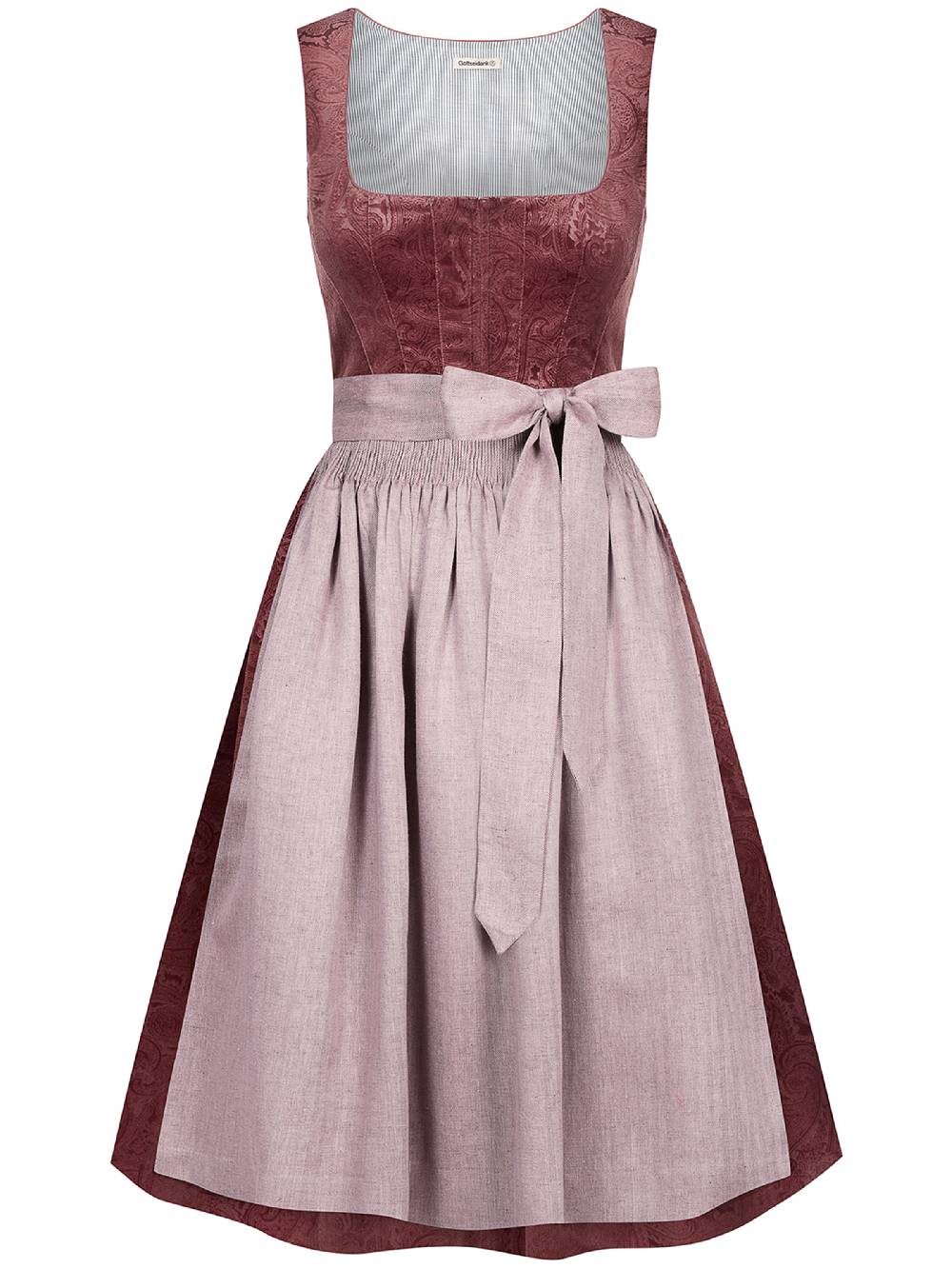 Limberry Rosafarbenes Dirndl aus gemustertem Samt - ANTONIA NELKENROSA Blitzangebot