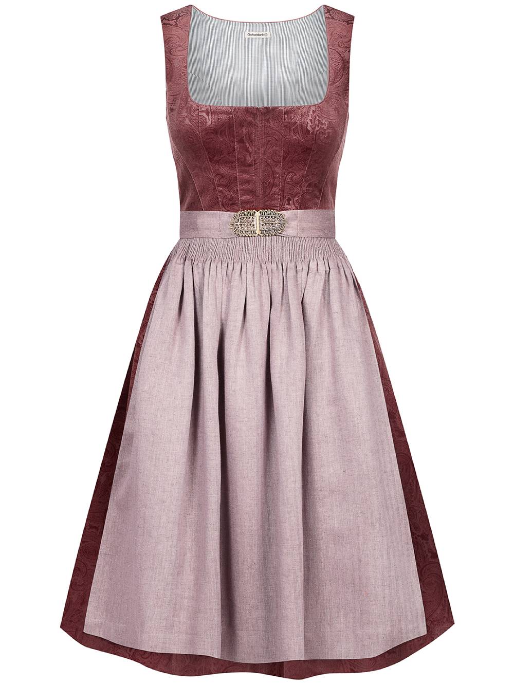 Limberry Rosafarbenes Dirndl aus gemustertem Samt - ANTONIA NELKENROSA Blitzangebot